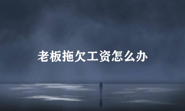 老板拖欠工资怎么办