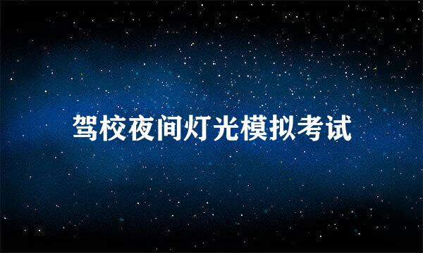 驾校夜间灯光模拟考试