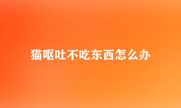 猫呕吐不吃东西怎么办