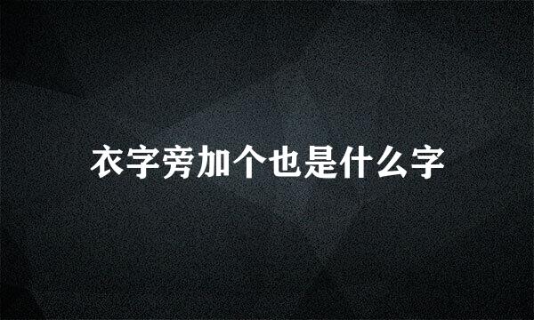 衣字旁加个也是什么字