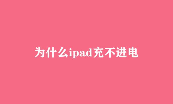 为什么ipad充不进电