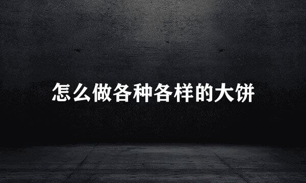 怎么做各种各样的大饼
