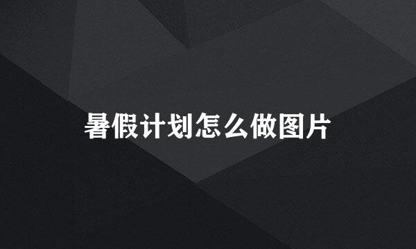 暑假计划怎么做图片