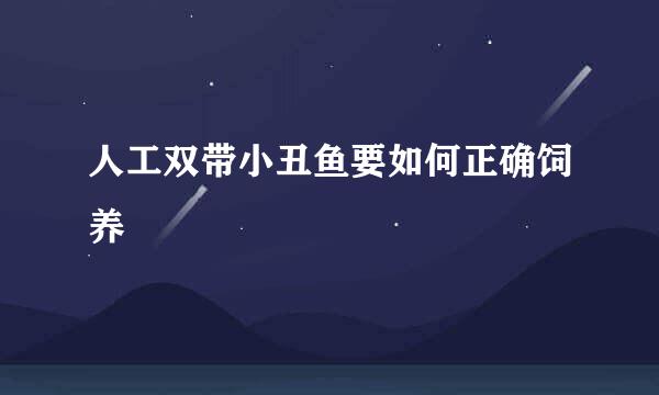人工双带小丑鱼要如何正确饲养