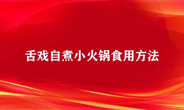 舌戏自煮小火锅食用方法
