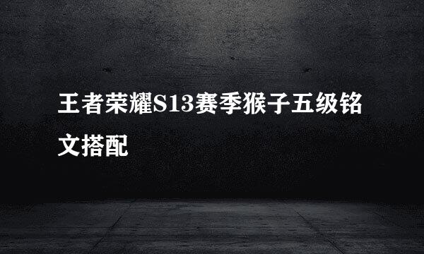 王者荣耀S13赛季猴子五级铭文搭配