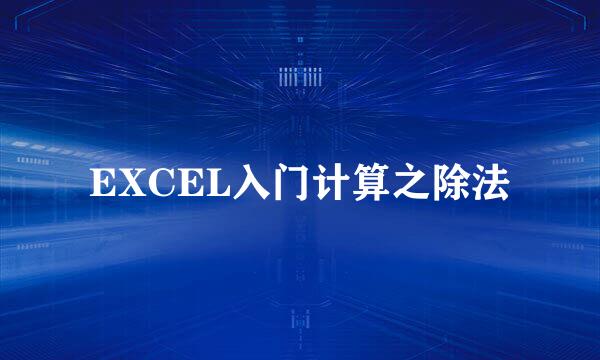 EXCEL入门计算之除法
