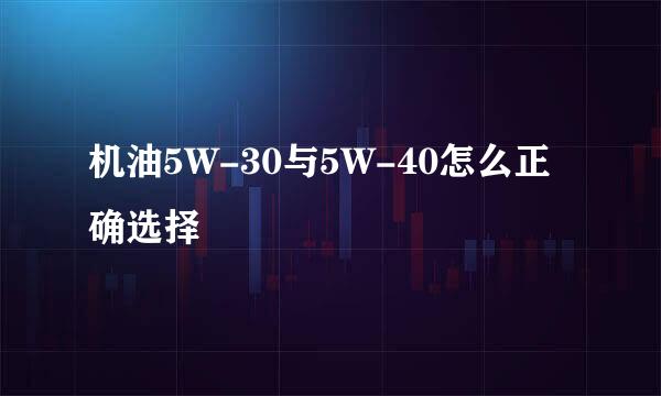 机油5W-30与5W-40怎么正确选择