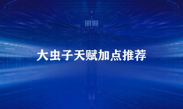 大虫子天赋加点推荐