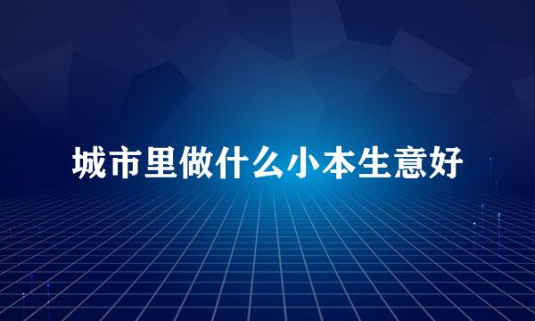 城市里做什么小本生意好