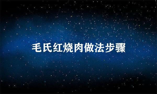 毛氏红烧肉做法步骤
