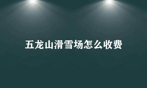 五龙山滑雪场怎么收费