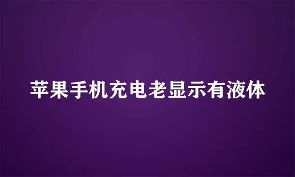 苹果手机充电老显示有液体