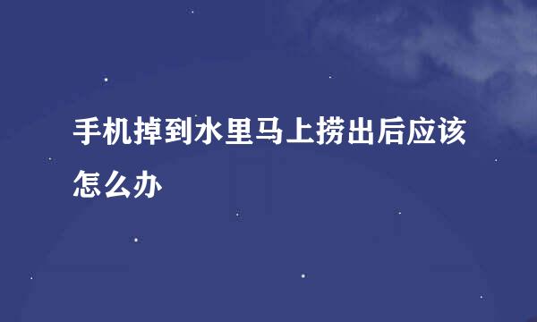 手机掉到水里马上捞出后应该怎么办