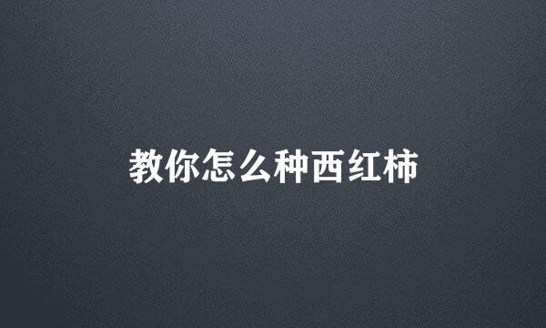 教你怎么种西红柿
