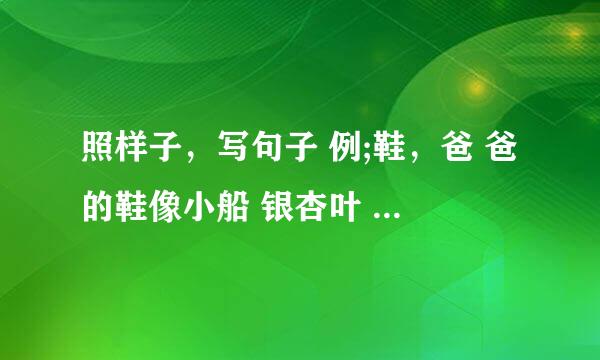 照样子，写句子 例;鞋，爸 爸的鞋像小船 银杏叶 :后面是什么