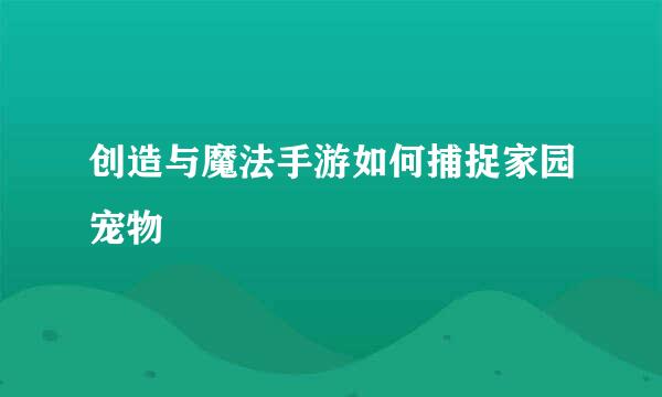 创造与魔法手游如何捕捉家园宠物