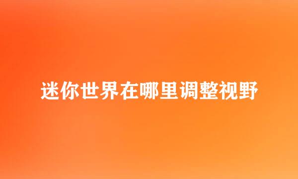 迷你世界在哪里调整视野