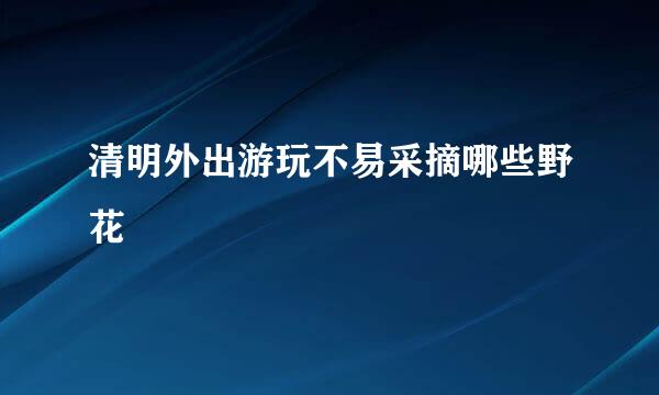 清明外出游玩不易采摘哪些野花