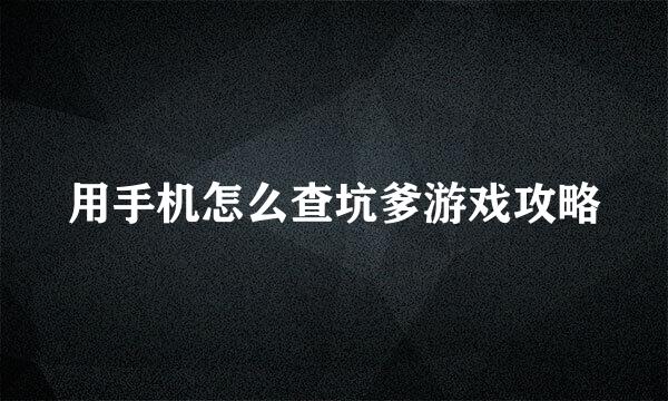 用手机怎么查坑爹游戏攻略
