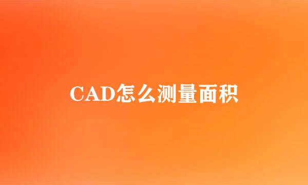 CAD怎么测量面积