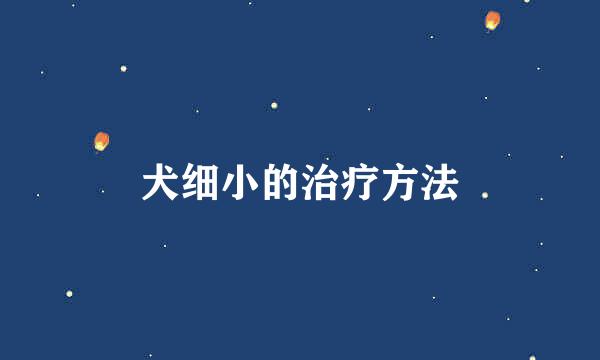 犬细小的治疗方法