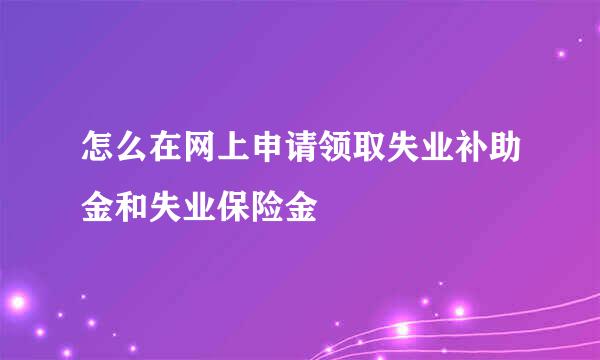 怎么在网上申请领取失业补助金和失业保险金