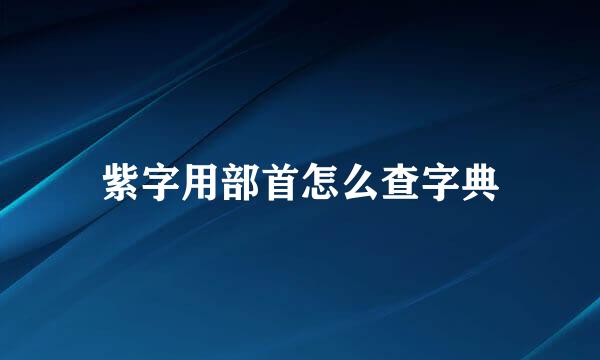 紫字用部首怎么查字典