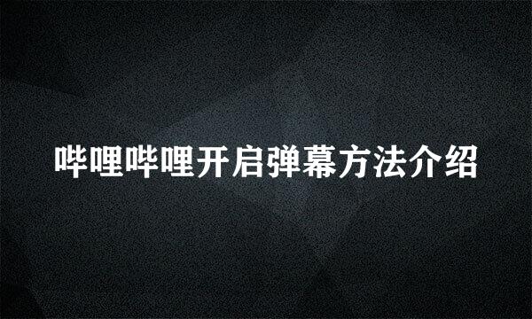 哔哩哔哩开启弹幕方法介绍