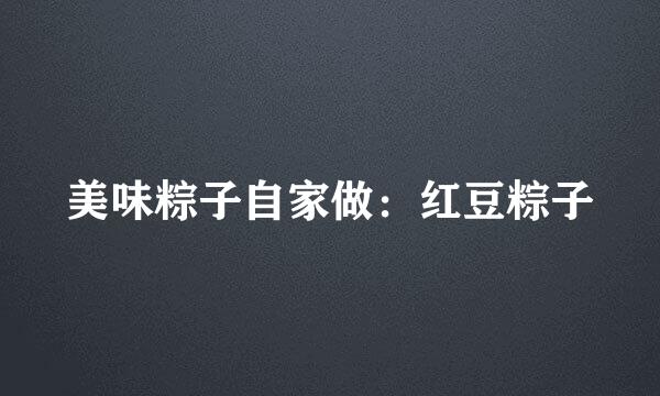 美味粽子自家做：红豆粽子
