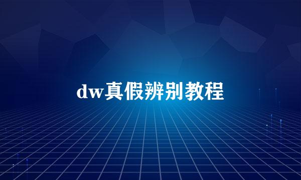 dw真假辨别教程