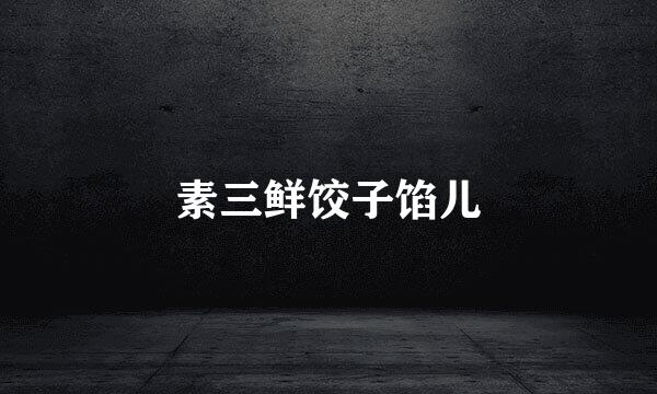 素三鲜饺子馅儿