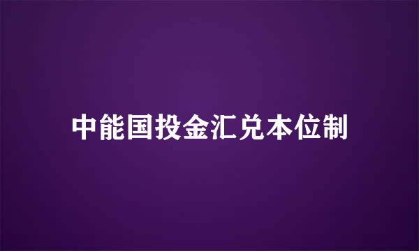 中能国投金汇兑本位制