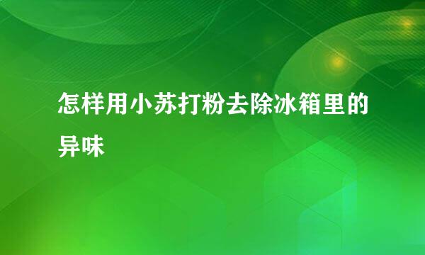 怎样用小苏打粉去除冰箱里的异味