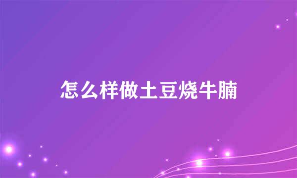 怎么样做土豆烧牛腩