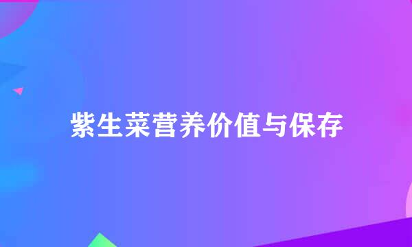 紫生菜营养价值与保存