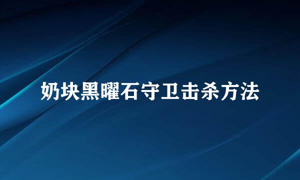 奶块黑曜石守卫击杀方法