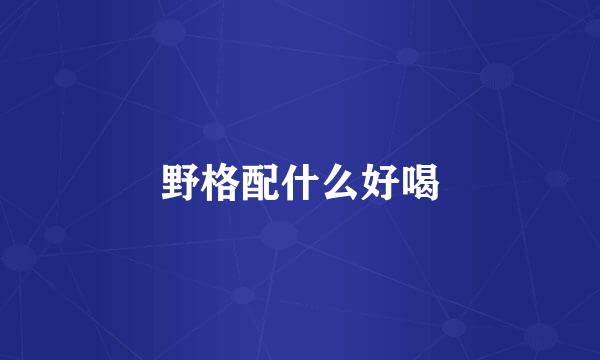 野格配什么好喝