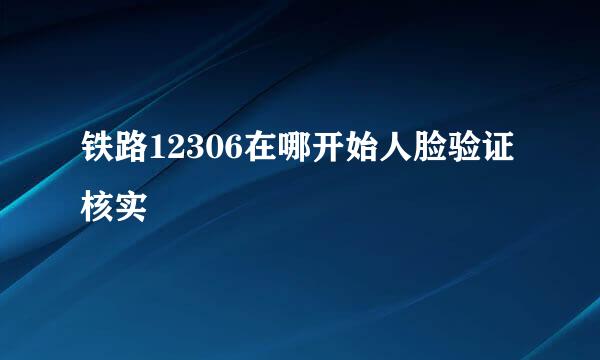 铁路12306在哪开始人脸验证核实