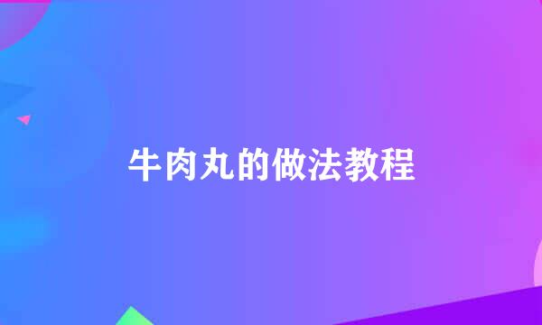 牛肉丸的做法教程