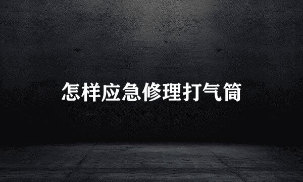 怎样应急修理打气筒
