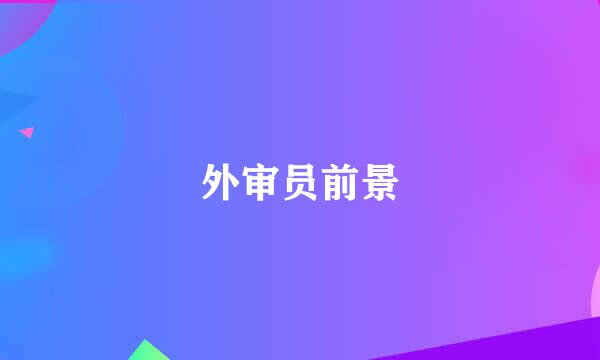外审员前景