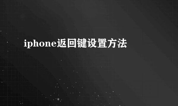 iphone返回键设置方法