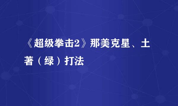 《超级拳击2》那美克星、土著（绿）打法