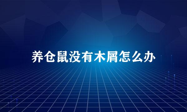 养仓鼠没有木屑怎么办