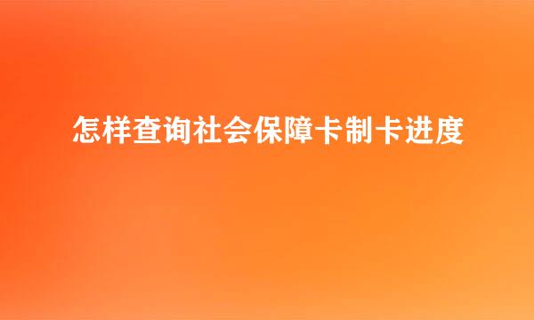 怎样查询社会保障卡制卡进度