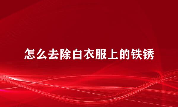 怎么去除白衣服上的铁锈