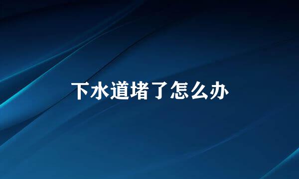 下水道堵了怎么办