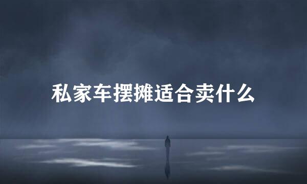 私家车摆摊适合卖什么