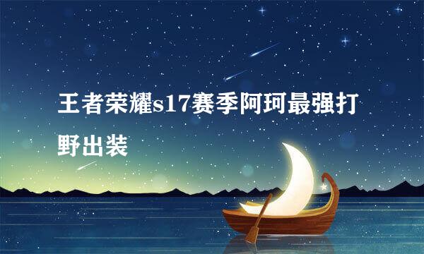 王者荣耀s17赛季阿珂最强打野出装